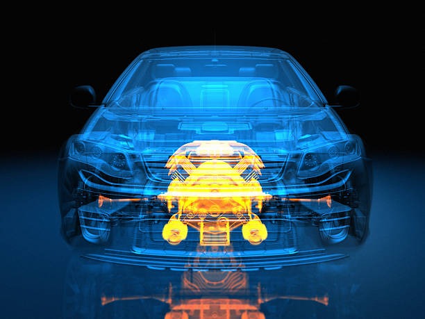 スケルトンの車体の中にエンジンが内蔵されているイメージ画像