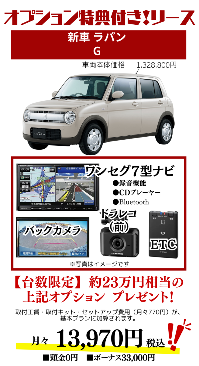 新車ラパンのカーリース見積もり