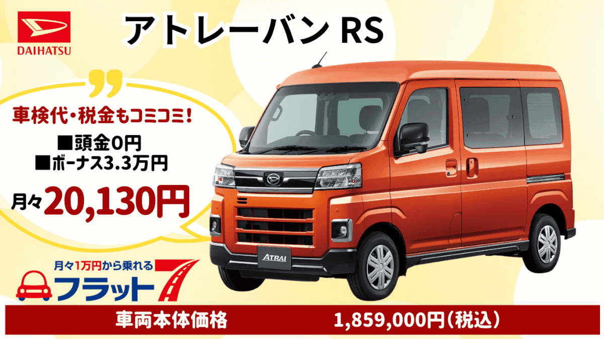 新車アトレーRSのカーリース