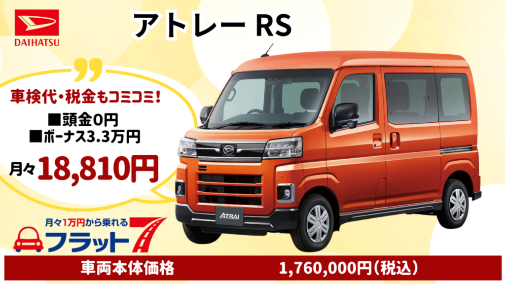 新車アトレーRSのカーリース