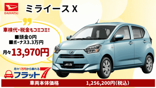新車ミライースのカーリース