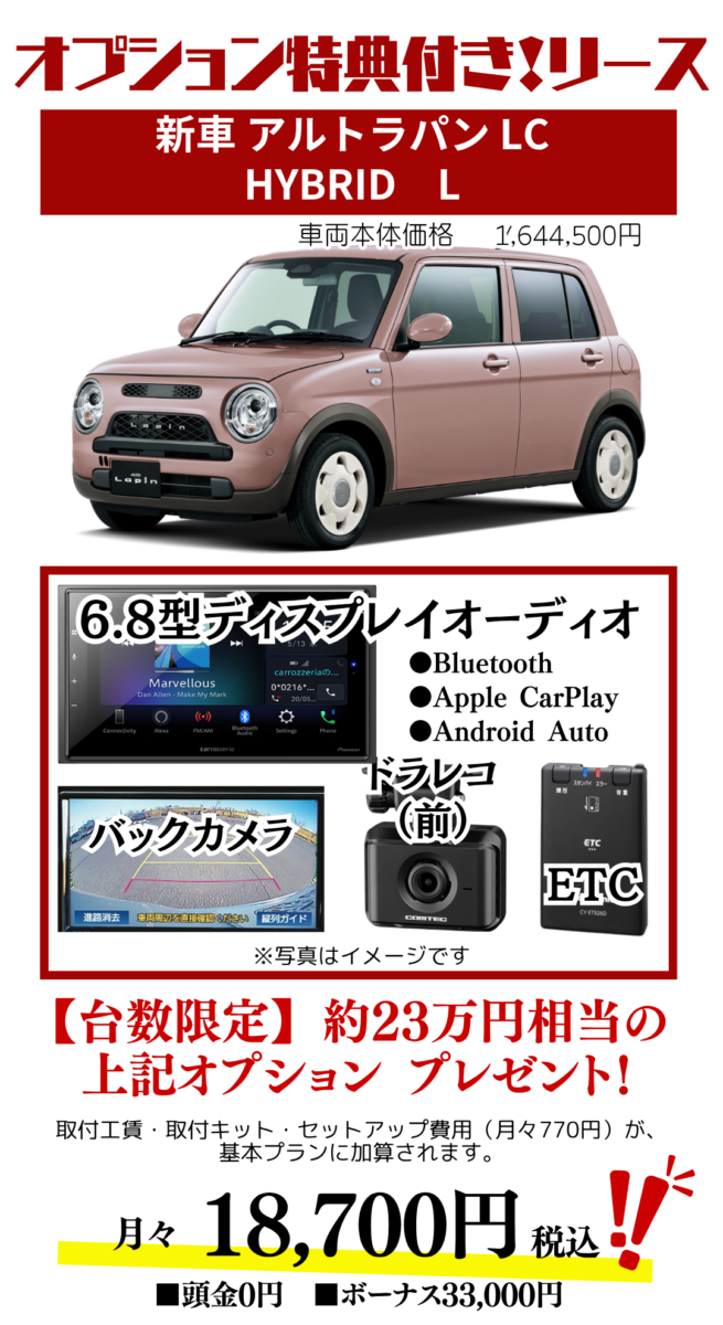 新車ラパンLC Lのカーリースお見積り