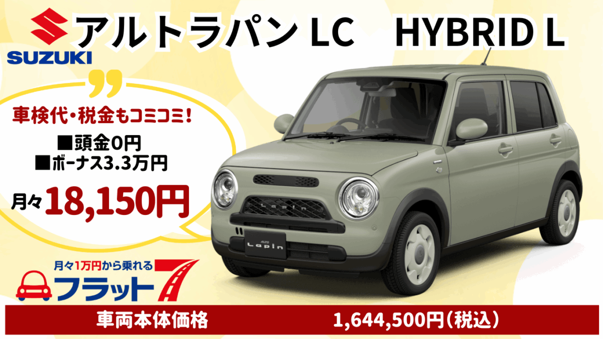 新車ラパンLC Lのカーリース
