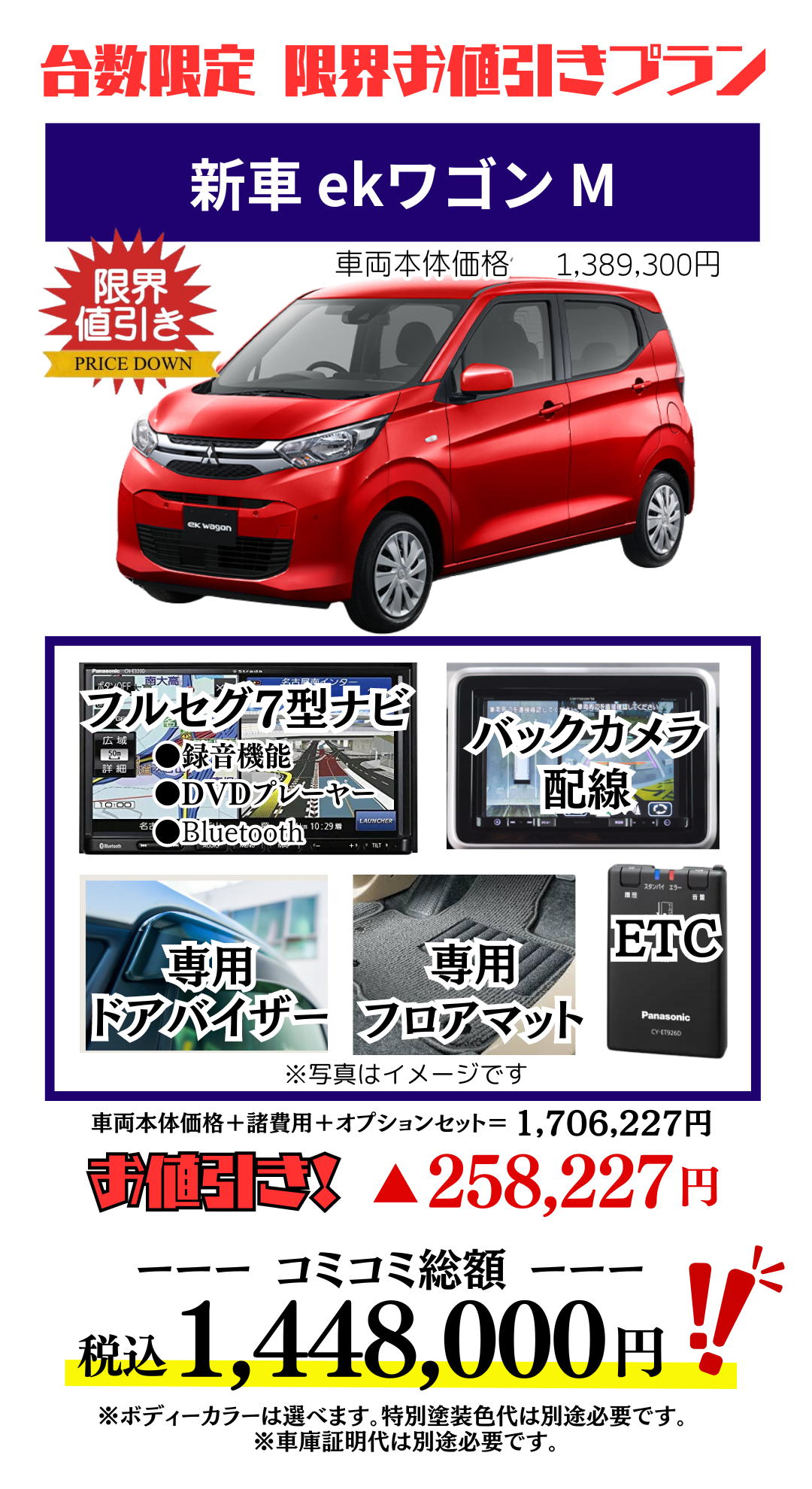 新車ekの限界値引きプラン見積もり