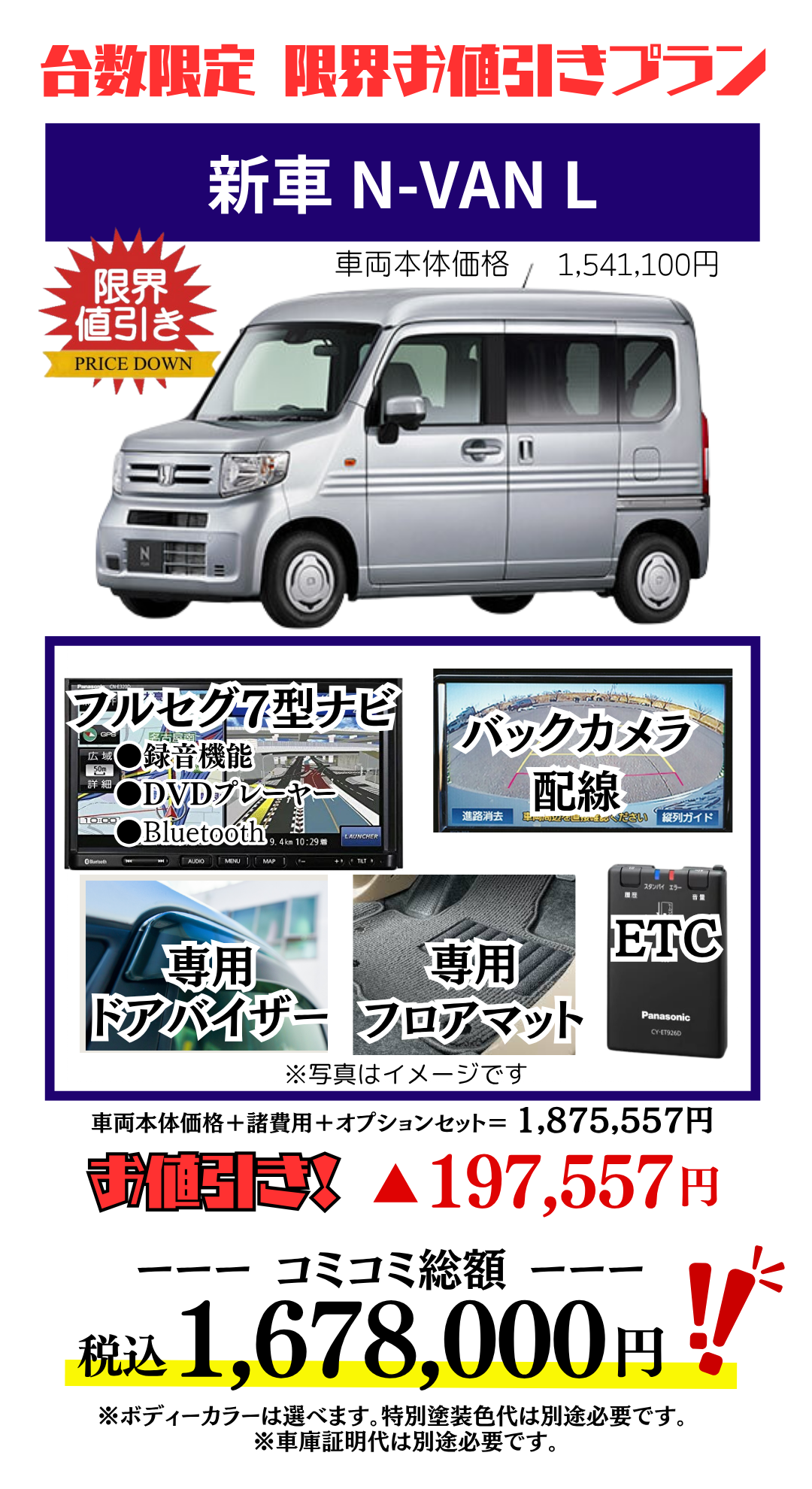 新車N-VANの限界お値引きプラン見積もり