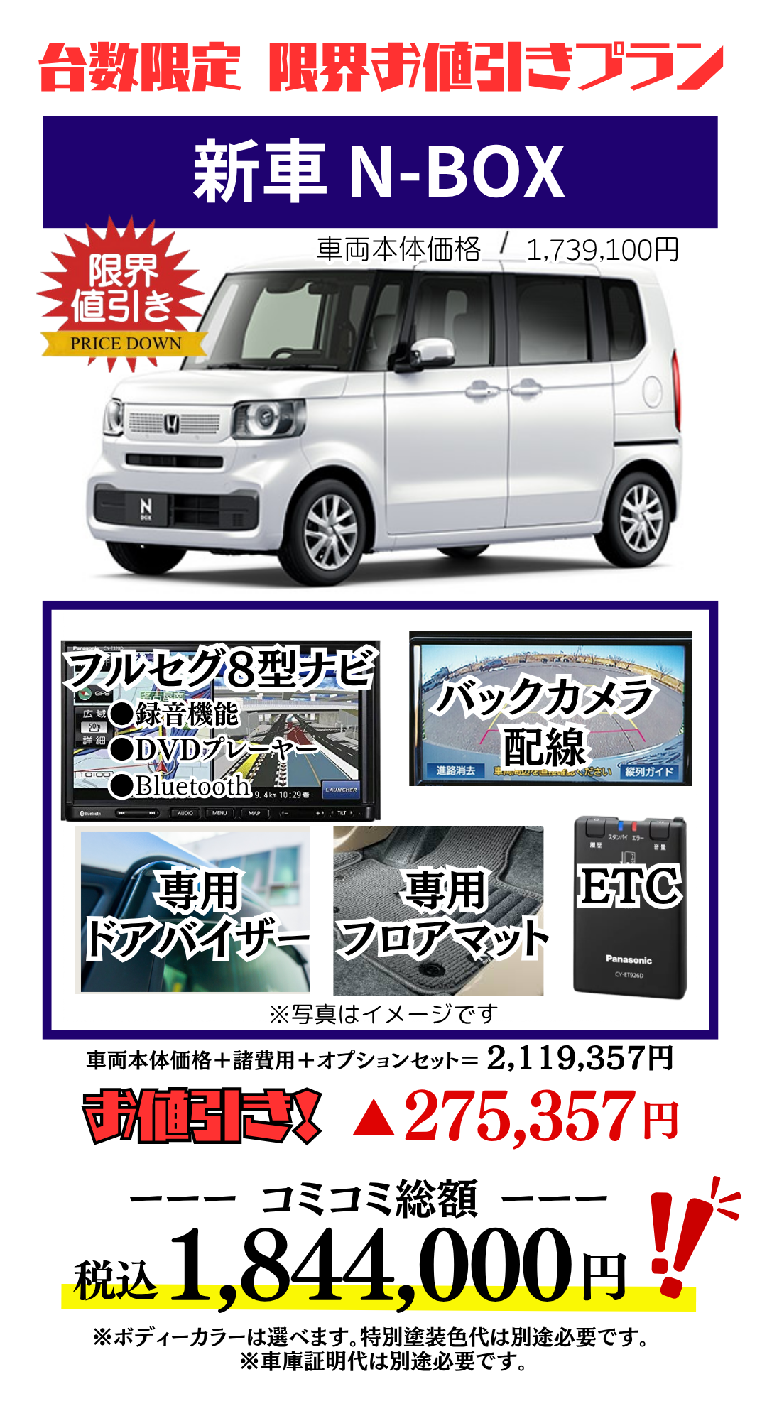新車N-BOXカスタムの限界お値引きプラン見積り