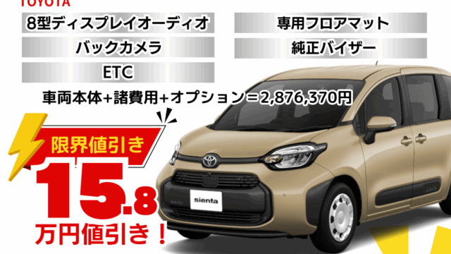 新車シエンタの限界値引きプラン