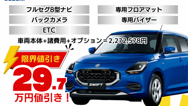 新車スイフトの限界値引きプラン