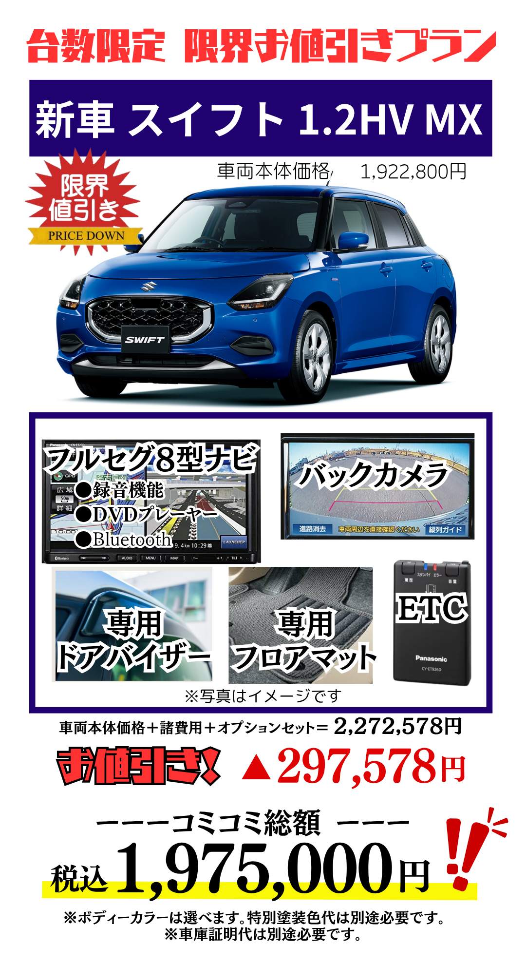 新車スイフトの限界値引きプラン見積もり