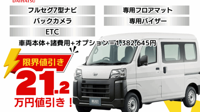 新車ハイゼットカーゴの限界値引きプラン