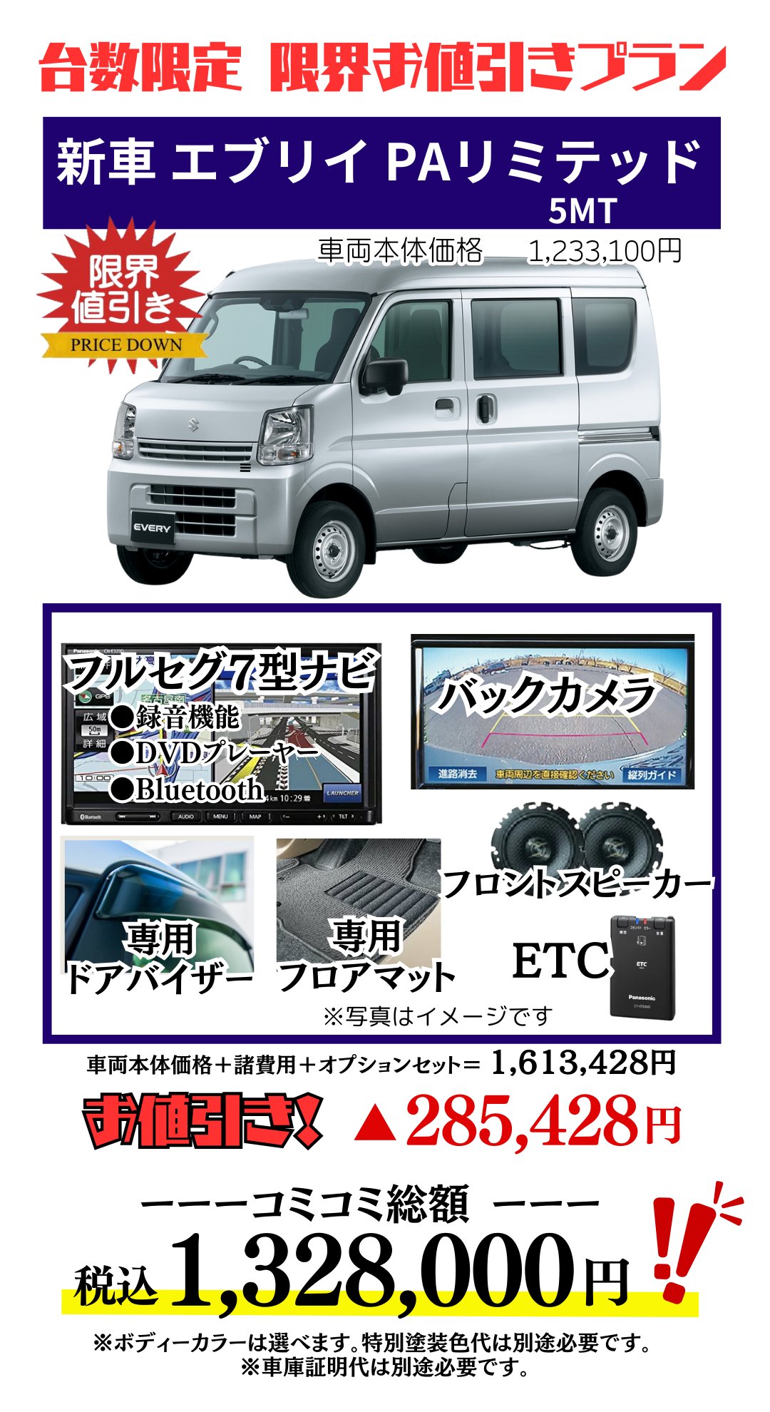 新車エブリイの限界お値引きプラン見積もり