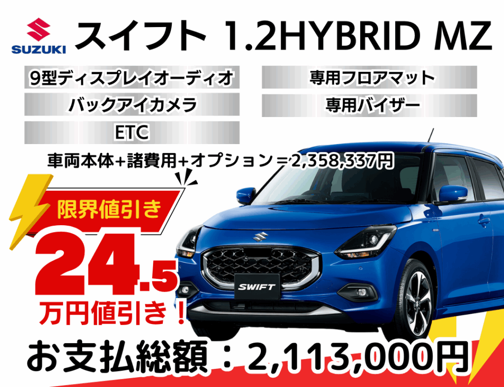 新車スイフトの限界値引きプラン