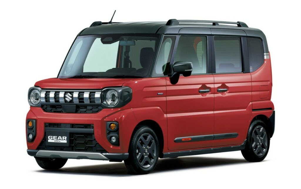 スペーシアギアのフェニックスレッドパール ガンメタリック2トーンルーフ