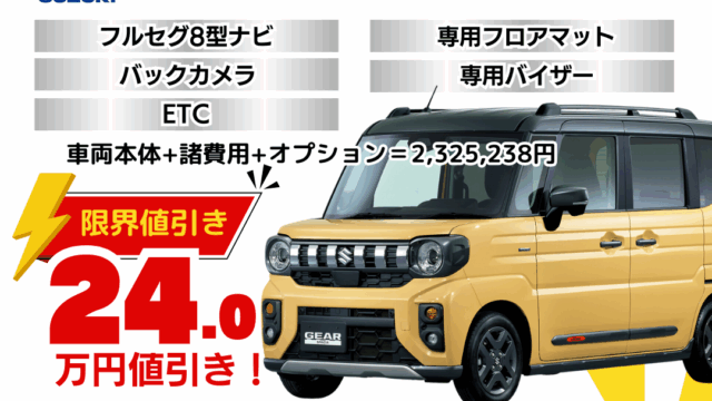 新車スペーシアギアの限界値引きプラン