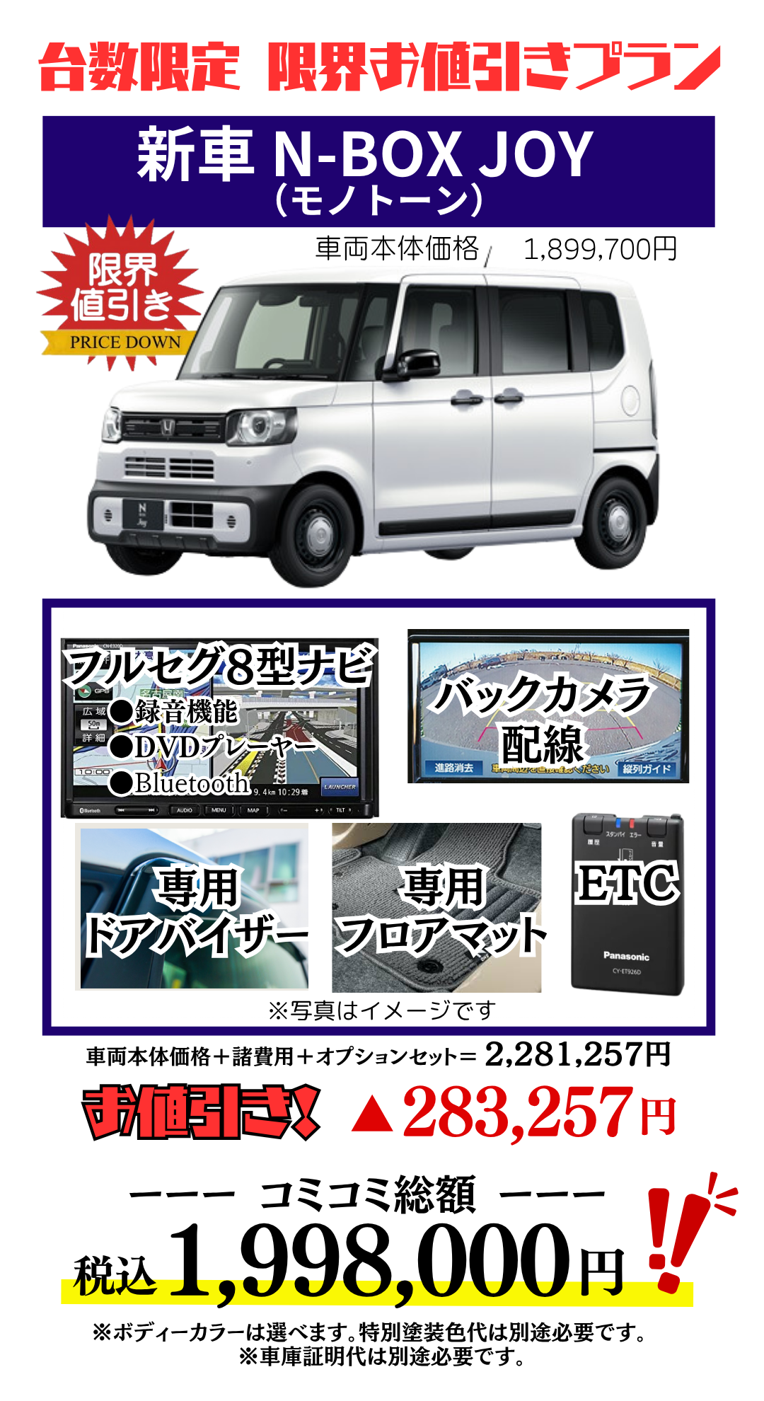新車N-BOXJOYの限界お値引きプラン
