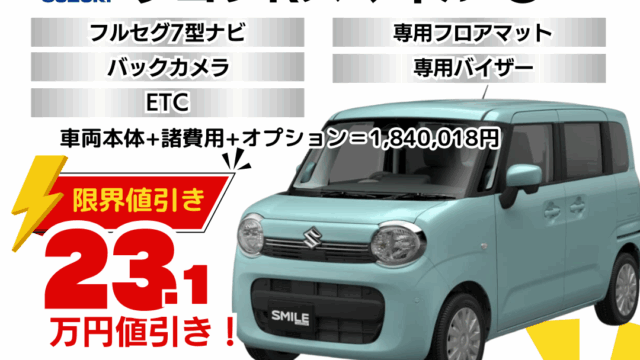 新車ワゴンRスマイルの限界お値引きプラン