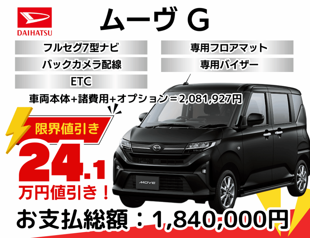 新車ムーヴの限界値引きプラン