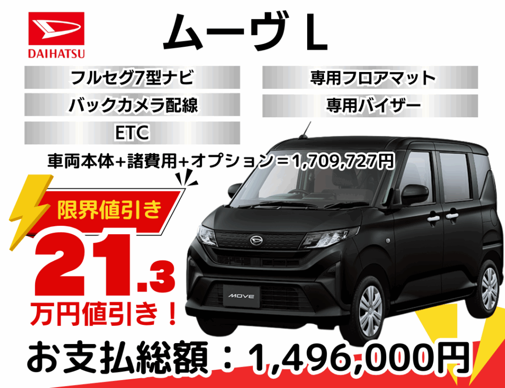 新車ムーヴの限界値引きプラン