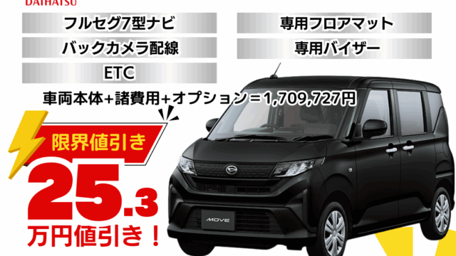 新車ムーヴの限界値引きプラン