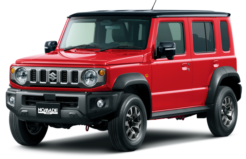ジムニーノマドのシズリングレッドメタリック ブラック2トーンルーフ