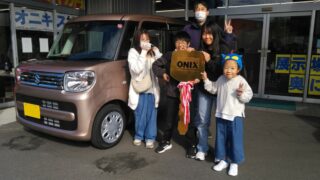 K様新車スペーシアをフラット7リースで御納車。