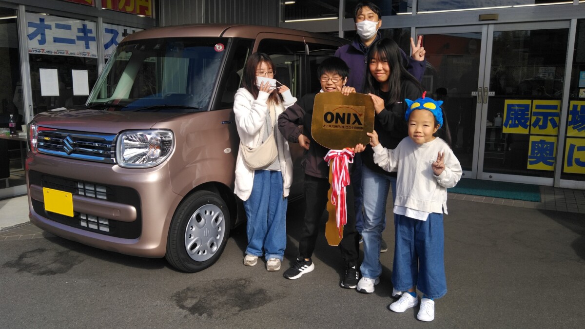 K様新車スペーシアをフラット7リースで御納車。