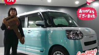 明石西店　H様　新車　ムーヴキャンバスの納車のお写真です。　