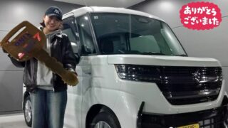 明石西店　Ｍ様　新車　スペーシアカスタムの納車のお写真です。