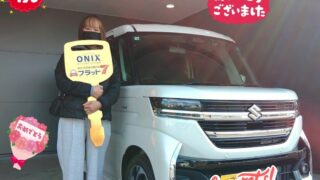 明石西店　M様　新車　スペーシアカスタムの納車のお写真です。