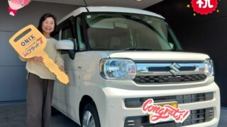 明石西店　Ｕ様　新車　スペーシアの納車写真です。