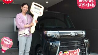 明石西店　Ｋ様　新車　タントカスタムの納車のお写真です。