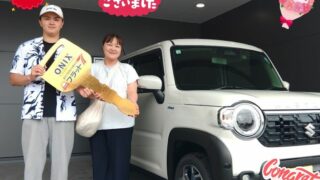 明石西店　Ｔ様　新車ハスラーの納車写真です。
