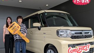 明石西店　Ｔ様　新車スペーシアの納車式のお写真です。