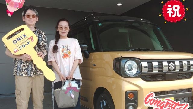 明石西店　T様　新車　スペーシアギアの納車のお写真です。