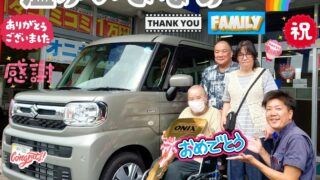 本日ご納車だったＦ様ファミリー皆様の愛車：スペーシアご納車写真