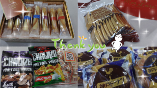明石西店、お客様から頂いた差し入れ。お菓子の写真
