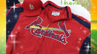 N様より頂いた、MLBカージナルスのジャンパーとキャップのお写真です。