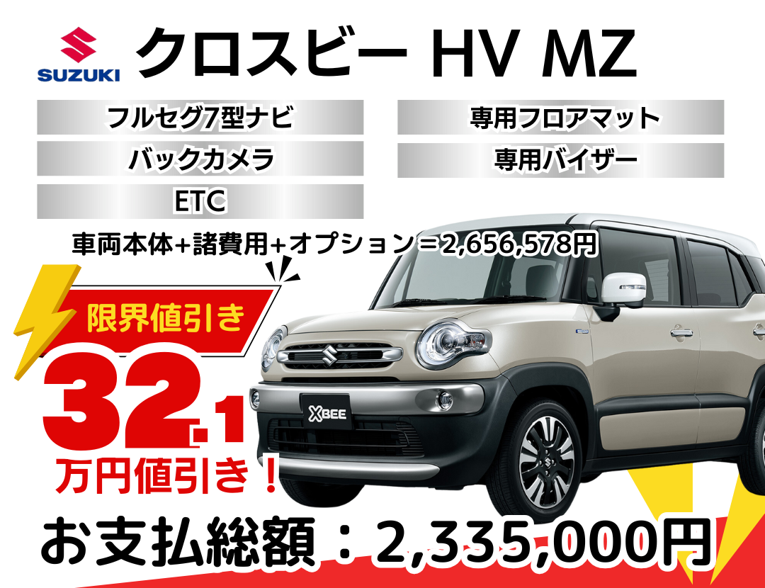 新車クロスビーの限界値引きプラン