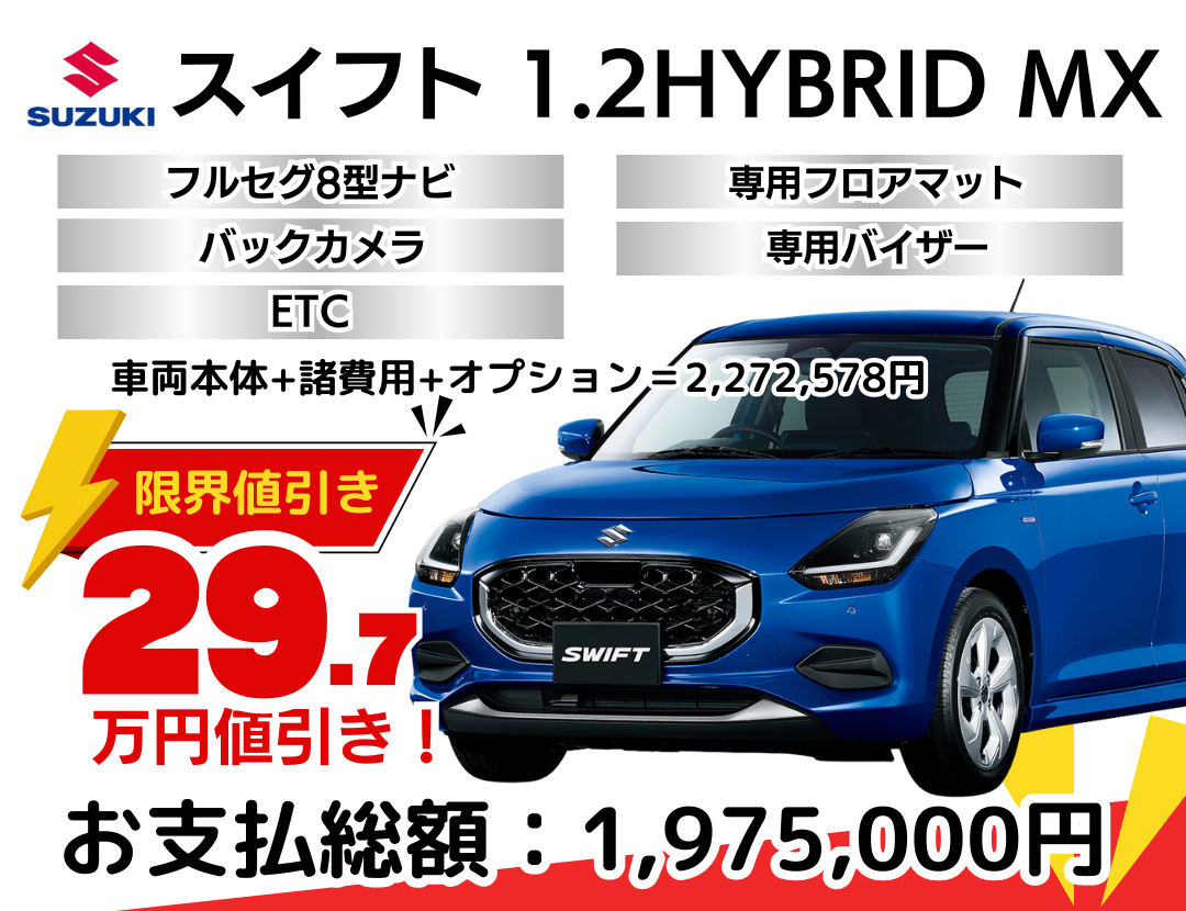 新車スイフトの限界値引きプラン