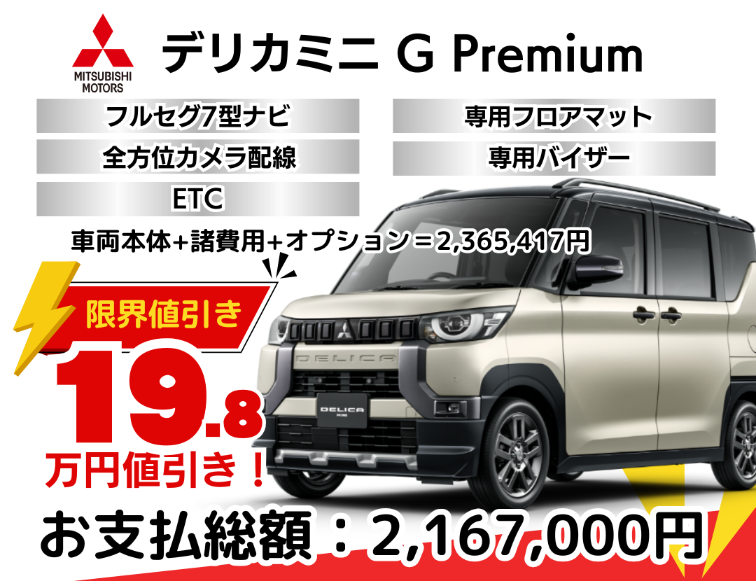 新車デリカミニの限界値引きプラン