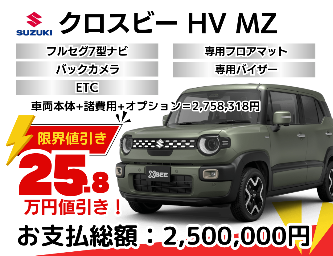 新車クロスビーの限界値引きプラン