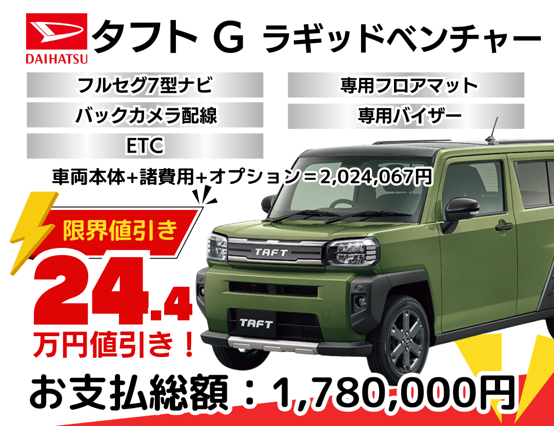 ダイハツ 新車タフト Gラギッドベンチャー